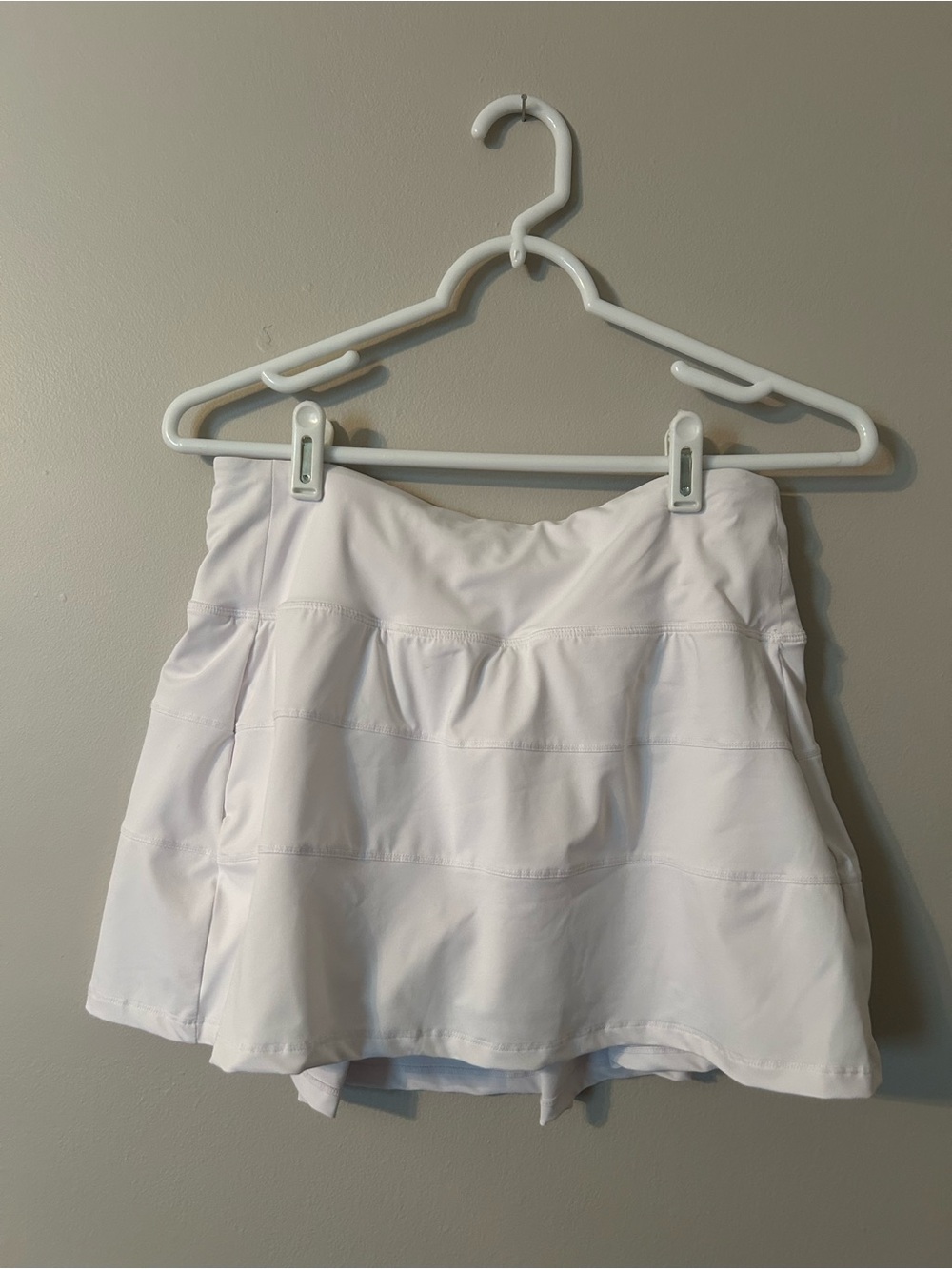 White Athletic Skort with Built-In Shorts
